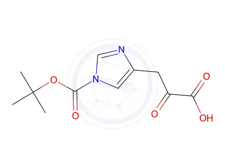 Chemical structure of 3-(1-(tert-Butoxycarbonyl)-1H-imidazol-4-yl)-2-oxopropanoic Acid