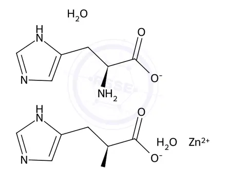 Chemical structure of Bis(L-Histidinato)zinc(II) Dihydrate