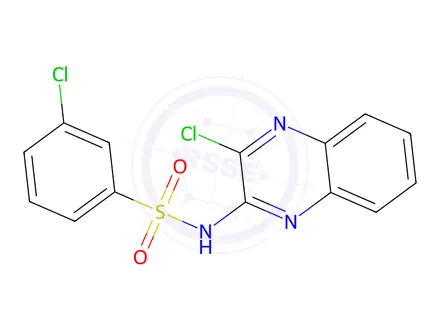 Chemical structure of 3-chloro-n-(3-chloroquinoxalin-2-yl)benzenesulfonamide