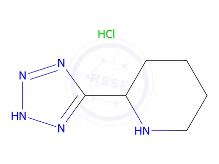 Chemical structure of 2-(2H-1,2,3,4-tetrazol-5-yl)piperidine hydrochloride