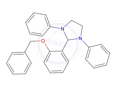 Chemical structure of 2-[2-(benzyloxy)phenyl]-1,3-diphenylimidazolidine