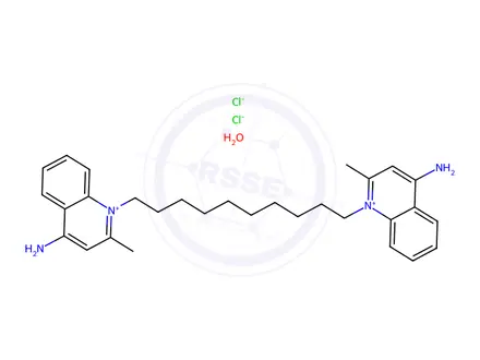 Chemical structure of Dequalinium 2*Chloride x*Hydrate