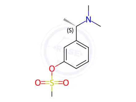 Chemical structure of (S)-3-(1-(Dimethylamino)ethyl)phenyl methanesulfonate