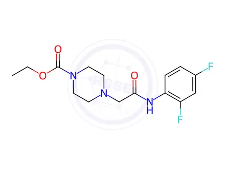 Chemical structure of Ethyl 4-(2-((2,4-difluorophenyl)amino)-2-oxoethyl)piperazine-1-carboxylate