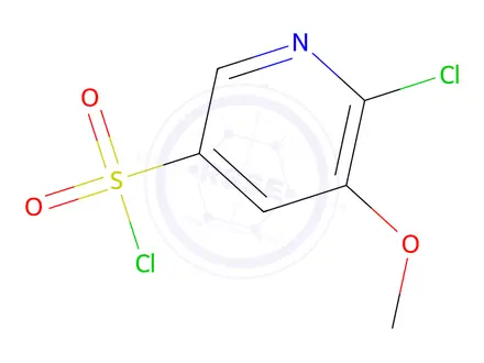 Chemical structure of 6-Chloro-5-methoxypyridine-3-sulfonyl chloride