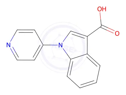 Chemical structure of 1-(pyridin-4-yl)-1H-indole-3-carboxylic acid