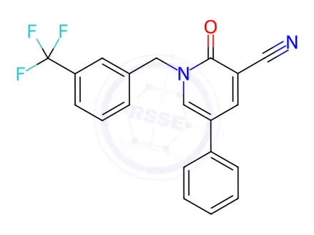 Chemical structure of 2-Oxo-5-phenyl-1-{[3-(trifluoromethyl)phenyl]methyl}-1,2-dihydropyridine-3-carbonitrile