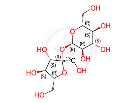Chemical structure of Sucrose-1 13Cfru