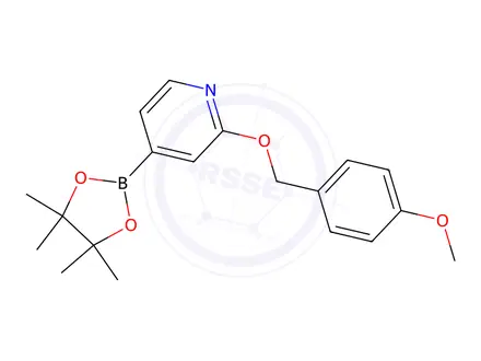 Chemical structure of 2-[(4-Methoxybenzyl)oxy]-4-(4,4,5,5-tetramethyl-1,3,2-dioxaborolan-2-yl)pyridine