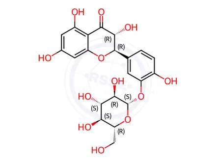 Chemical structure of Taxifolin 3'-O-glucoside