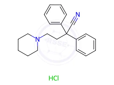 Chemical structure of 2,2-Diphenyl-4-(piperidin-1-yl)butanenitrile Hydrochloride