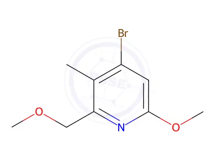 Chemical structure of 4-Bromo-6-methoxy-2-(methoxymethyl)-3-methylpyridine