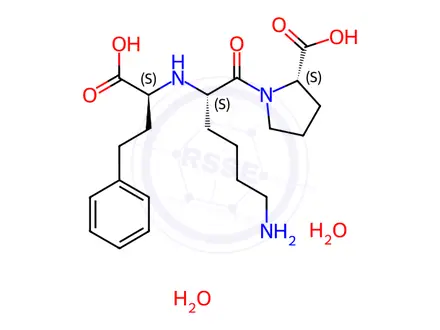 Chemical structure of Lisinopril dihydrate