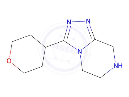 Chemical structure of 3-(Tetrahydro-2H-pyran-4-yl)-5,6,7,8-tetrahydro-[1,2,4]triazolo[4,3-a]pyrazine
