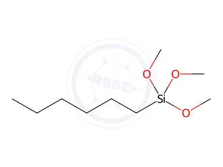 Chemical structure of Hexyltrimethoxysilane