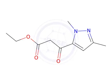 Chemical structure of ethyl 3-(1,3-dimethyl-1H-pyrazol-5-yl)-3-oxopropanoate