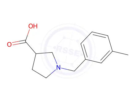 Chemical structure of 1-[(3-methylphenyl)methyl]pyrrolidine-3-carboxylic acid