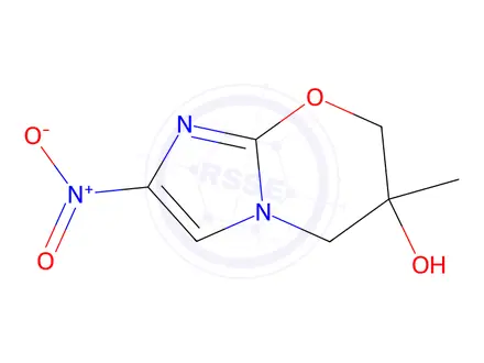 Chemical structure of 6-Methyl-2-nitro-6,7-dihydro-5H-imidazo[2,1-b][1,3]oxazin-6-ol