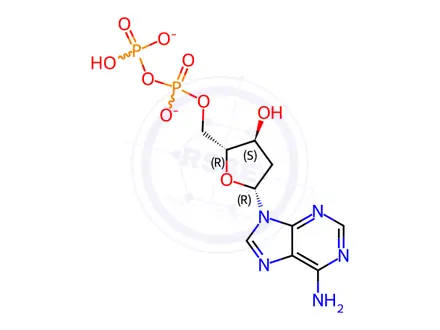 Chemical structure of 2'-Deoxyadenosine-5'-diphosphate sodium salt
