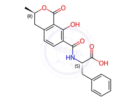 Chemical structure of Ochratoxin B in acetonitrile