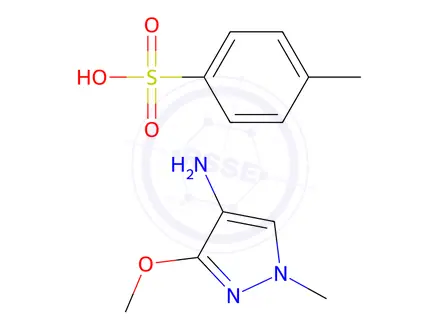 Chemical structure of 3-Methoxy-1-methyl-1H-pyrazol-4-amine 4-methylbenzenesulfonate
