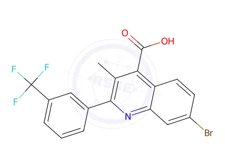 Chemical structure of 7-Bromo-3-methyl-2-(3-(trifluoromethyl)phenyl)quinoline-4-carboxylic acid
