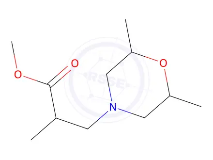 Chemical structure of methyl alpha,2,6-trimethyl-4-morpholinepropionate