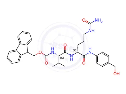 Chemical structure of Fmoc-Val-D-Cit-PAB