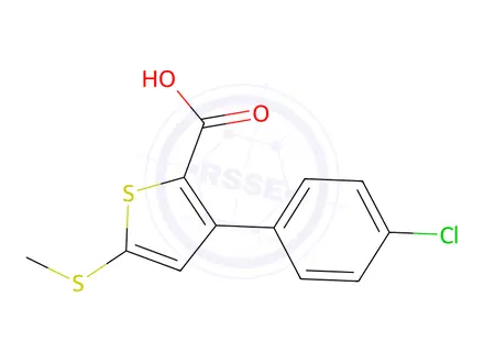 Chemical structure of 3-(4-Chlorophenyl)-5-(methylsulfanyl)-2-thiophenecarboxylic acid
