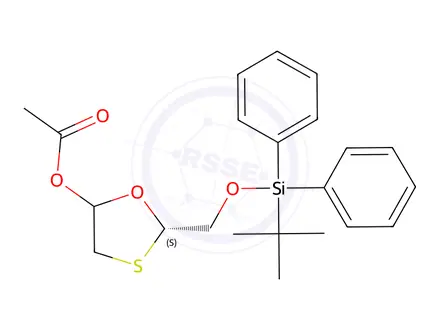Chemical structure of (2S) -2- [[[(1, 1- Dimethylethyl) diphenylsilyl] oxy] methyl] - 1, 3- oxathiolan- 5- ol 5- Acetate