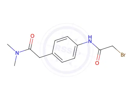 Chemical structure of 1138443-81-8 2-Bromo-N-{4-[2-(dimethylamino)-2-oxoethyl]-phenyl}acetamide 9111AC C12H15BrN2O2