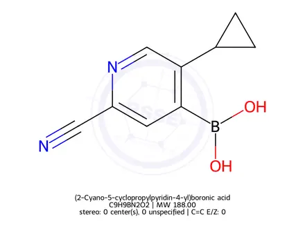 Chemical structure of (2-Cyano-5-cyclopropylpyridin-4-yl)boronic acid