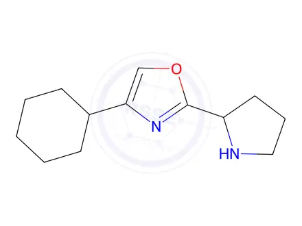 Chemical structure of 4-Cyclohexyl-2-(pyrrolidin-2-yl)-1,3-oxazole