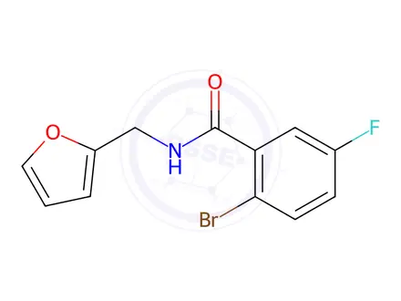 Chemical structure of N-(Furan-2-ylmethyl) 2-bromo-5-fluorobenzamide