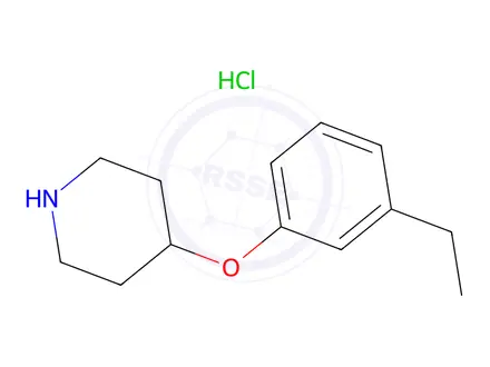 Chemical structure of 4-(3-Ethylphenoxy)piperidine hydrochloride
