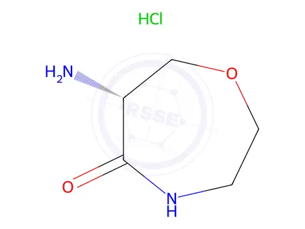 Chemical structure of (R)-6-Amino-1,4-oxazepan-5-one hydrochloride