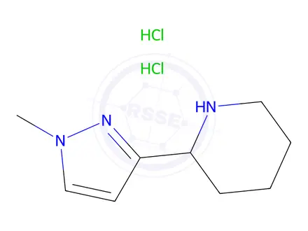 Chemical structure of 2-(1-methylpyrazol-3-yl)piperidine:dihydrochloride
