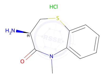 Chemical structure of (R)-3-Amino-5-methyl-2,3-dihydrobenzo[b][1,4]thiazepin-4(5H)-one hydrochloride
