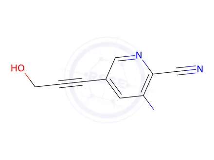 Chemical structure of 3-Amino-5-(3-hydroxyprop-1-yn-1-yl)picolinonitrile
