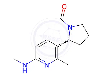 Chemical structure of 2-(2-Methyl-6-(methylamino)pyridin-3-yl)pyrrolidine-1-carbaldehyde