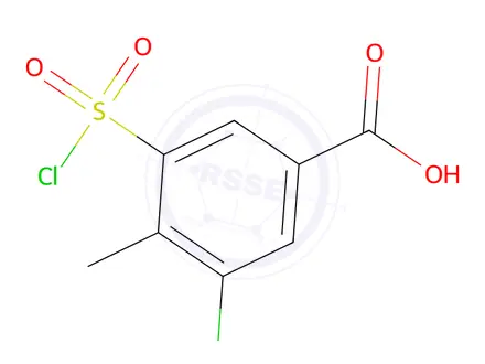 Chemical structure of 3-chloro-5-(chlorosulfonyl)-4-methylbenzoic acid