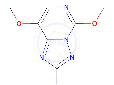 Chemical structure of 5,8-dimethoxy [1,2,4] triazolo[1,5-c] pyrimidin-2-amine