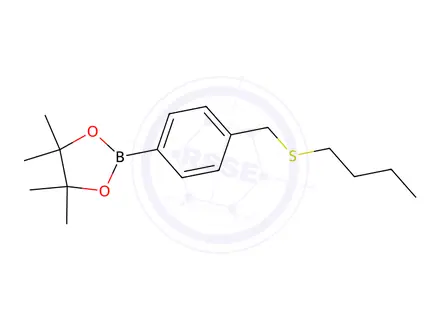 Chemical structure of 2-(4-((Butylthio)methyl)phenyl)-4,4,5,5-tetramethyl-1,3,2-dioxaborolane