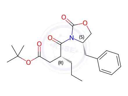 Chemical structure of tert-Butyl (R)-3-((S)-4-benzyl-2-oxooxazolidine-3-carbonyl)hexanoate
