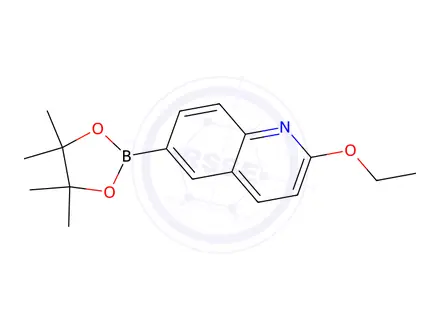 Chemical structure of 2-Ethoxy-6-(4,4,5,5-tetramethyl-1,3,2-dioxaborolan-2-yl)quinoline