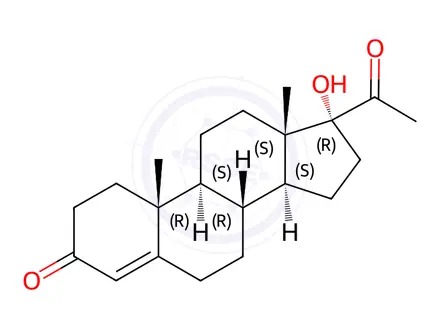 Chemical structure of 17α-Hydroxyprogesterone
