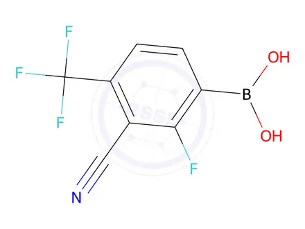 Chemical structure of (3-Cyano-2-fluoro-4-(trifluoromethyl)phenyl)boronic acid