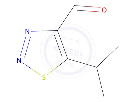Chemical structure of 1,2,3-Thiadiazole-4-carboxaldehyde, 5-(1-methylethyl)-(9CI)