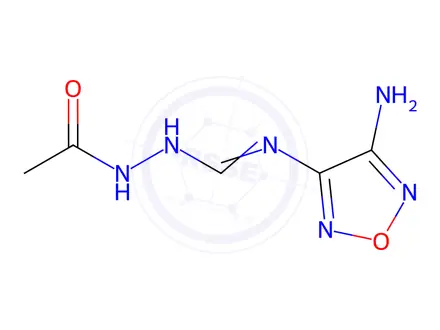 Chemical structure of Acetic acid, 2-[(4-amino-1,2,5-oxadiazol-3-yl)iminomethyl]hydrazide (9CI)