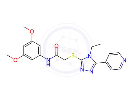 Chemical structure of N-(3,5-Dimethoxyphenyl)-2-((4-ethyl-5-(pyridin-4-yl)-4H-1,2,4-triazol-3-yl)thio)acetamide
